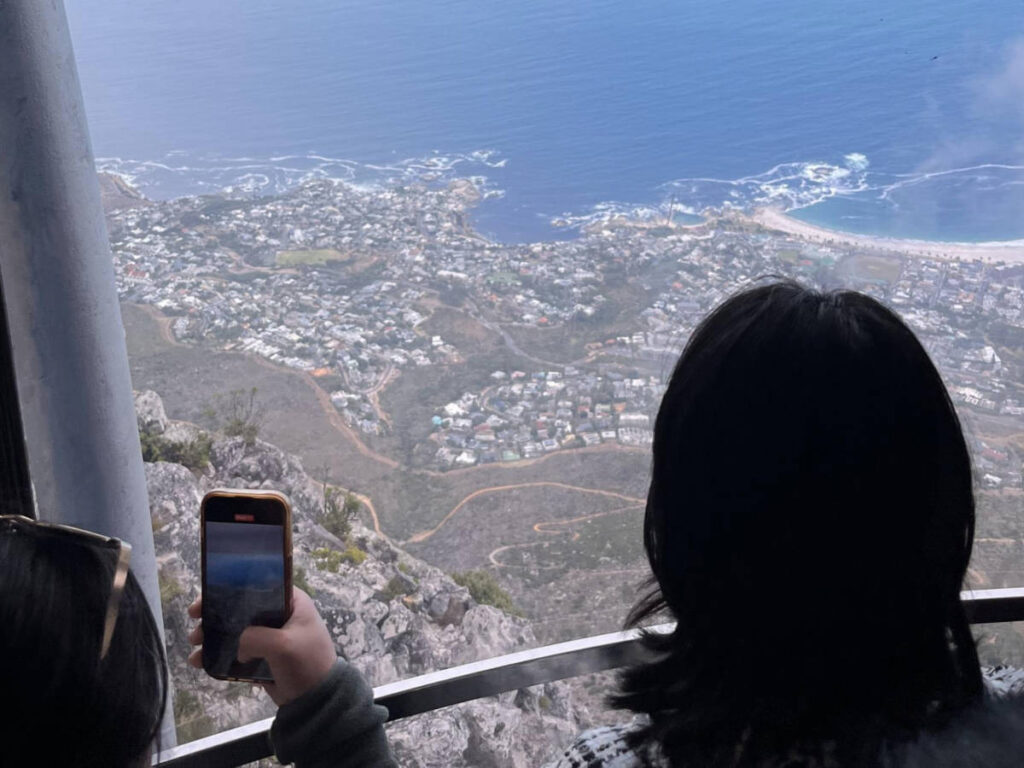 Overlooking view of the Camps Bay from the Table Mountain cable car