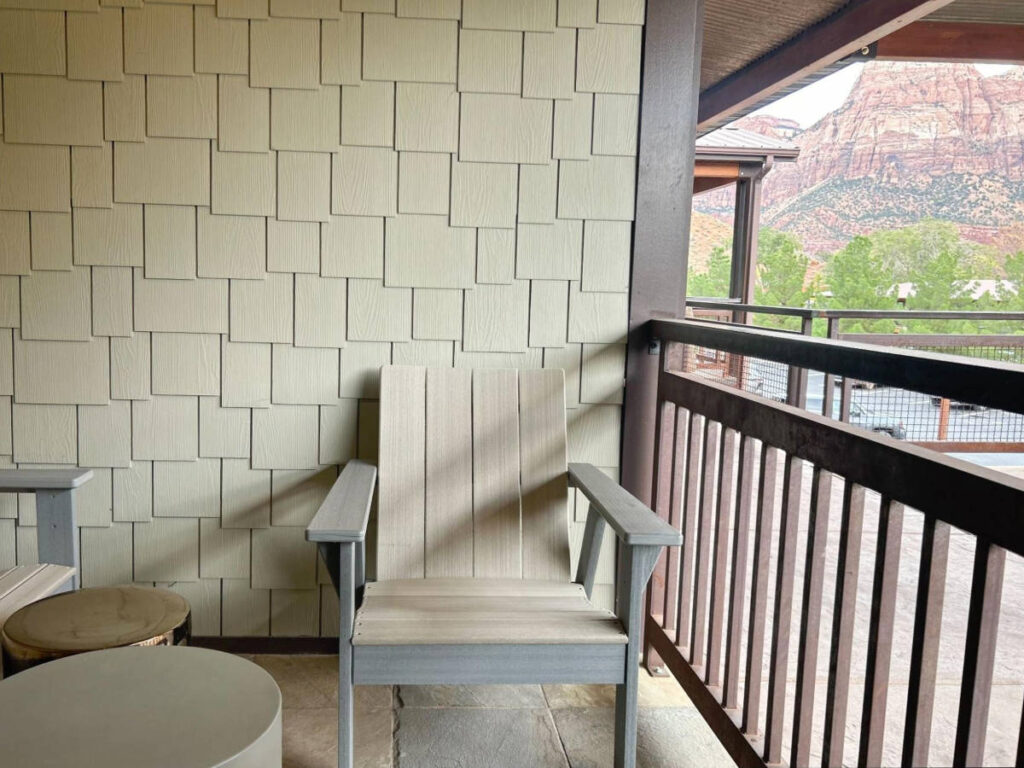 Scenic view of the red rocks from the balcony