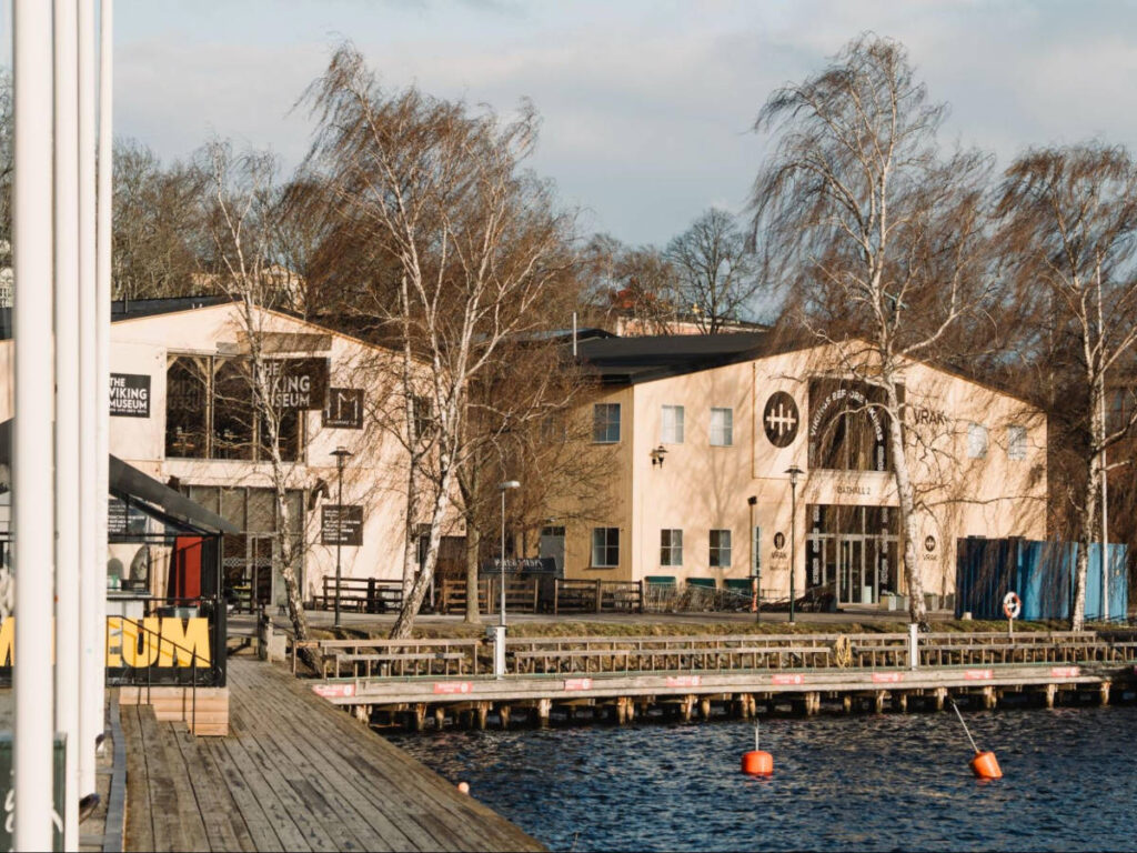 View of the Viking Museum overlooking the harbor