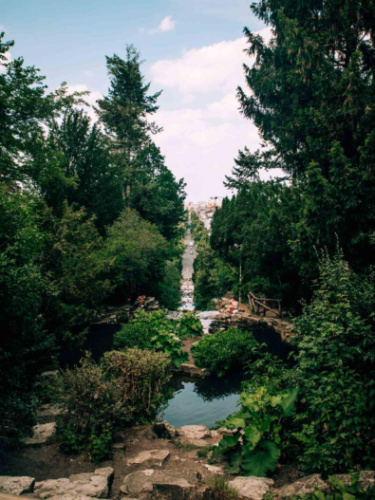 View at the top of Viktoriapark waterfalls