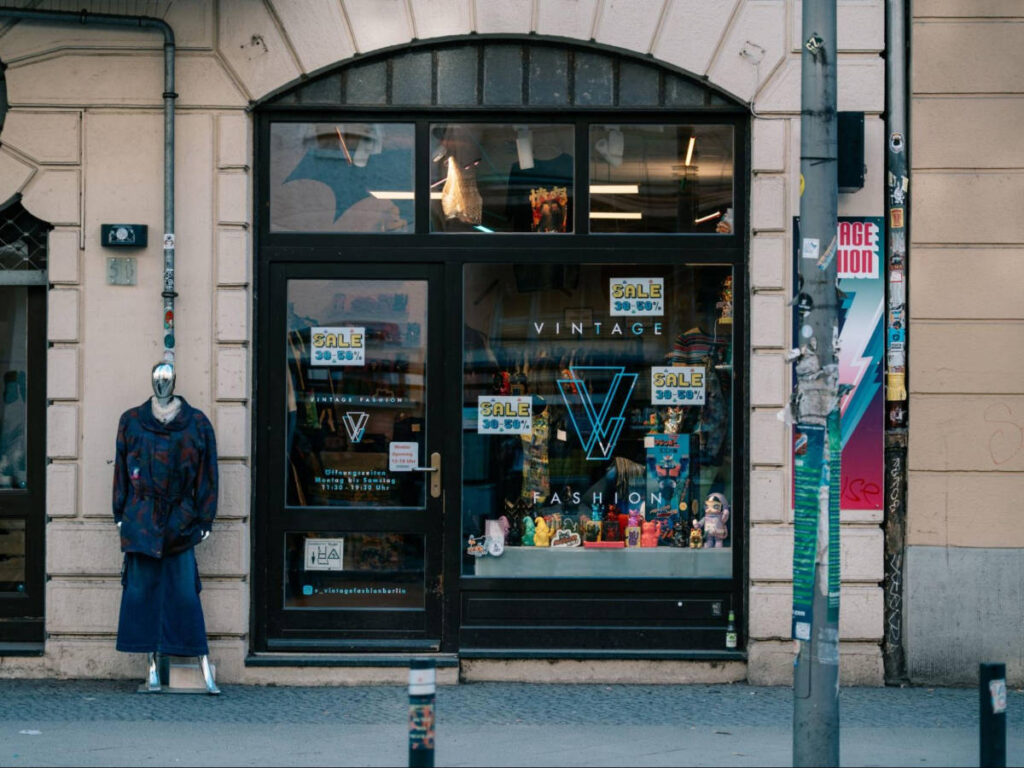 A mannequin outside the vintage store in Berlin