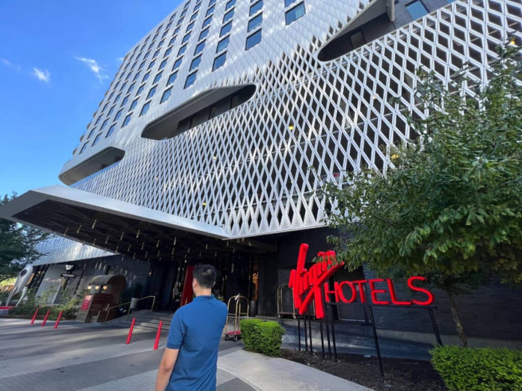 The Virgin Hotels in Dallas from the outside