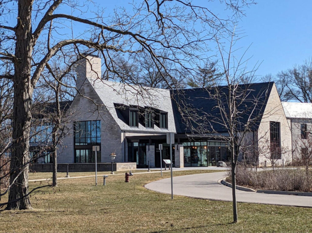 The exterior of Visitor Center at the Edsel and Eleanor Ford House