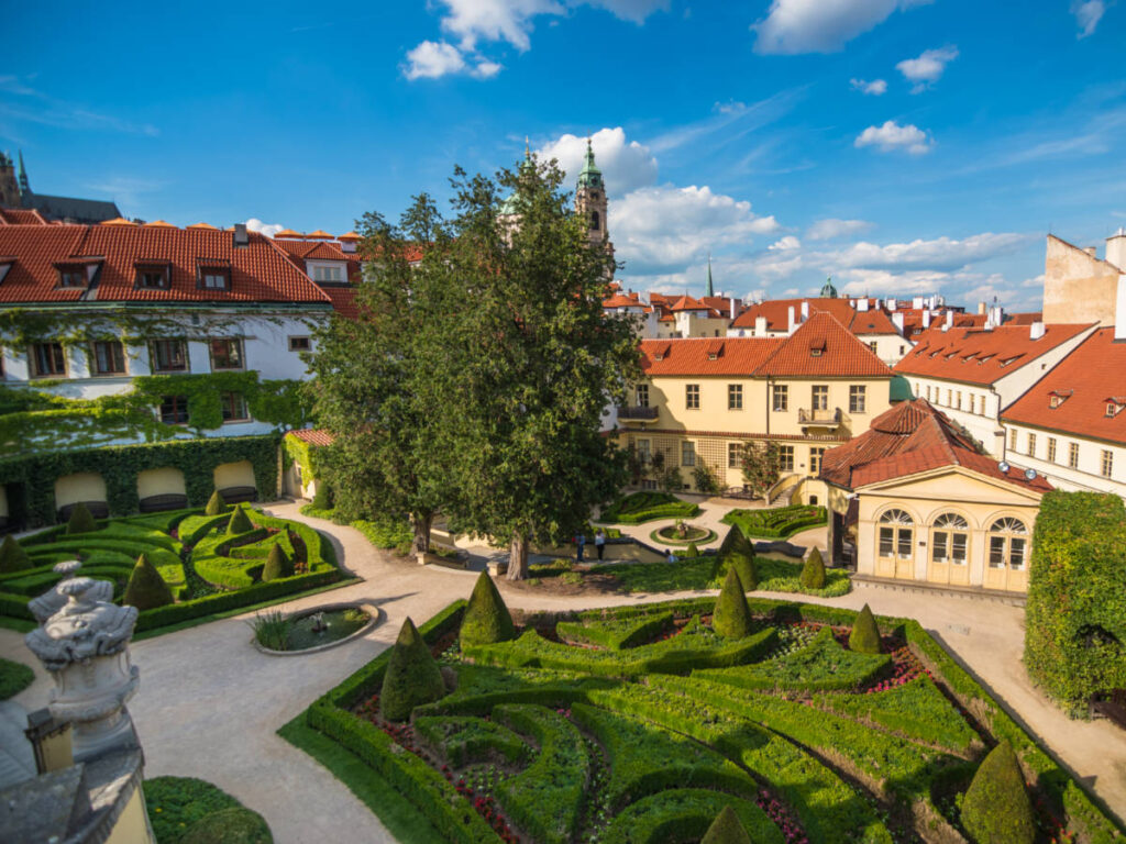 Overlooking view of Vrtba Garden in the Lesser Town