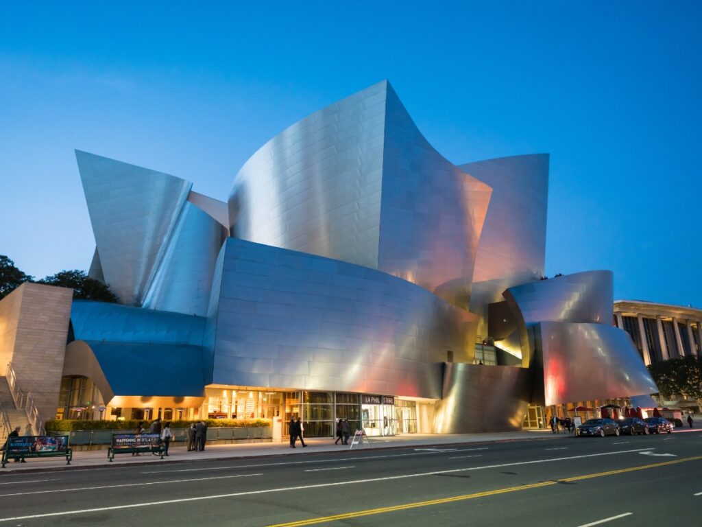 View outside the Walt Disney Concert Hall in LA