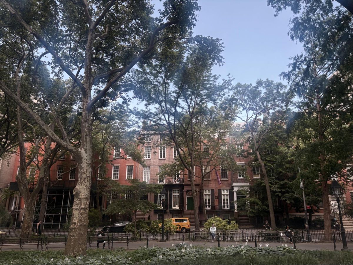 The brownstones along Washington Square Park