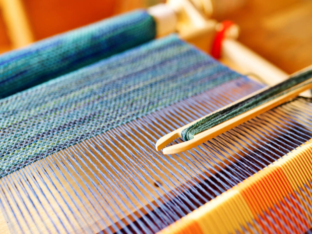 Closeup look of the weaving demonstration