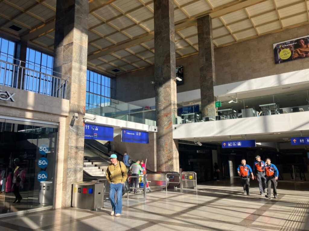 View from the inside of the Westbanhof Train Station
