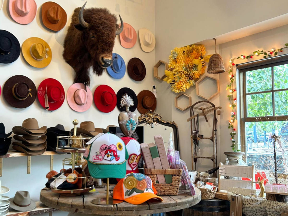 View of the Western flair displays inside the shop
