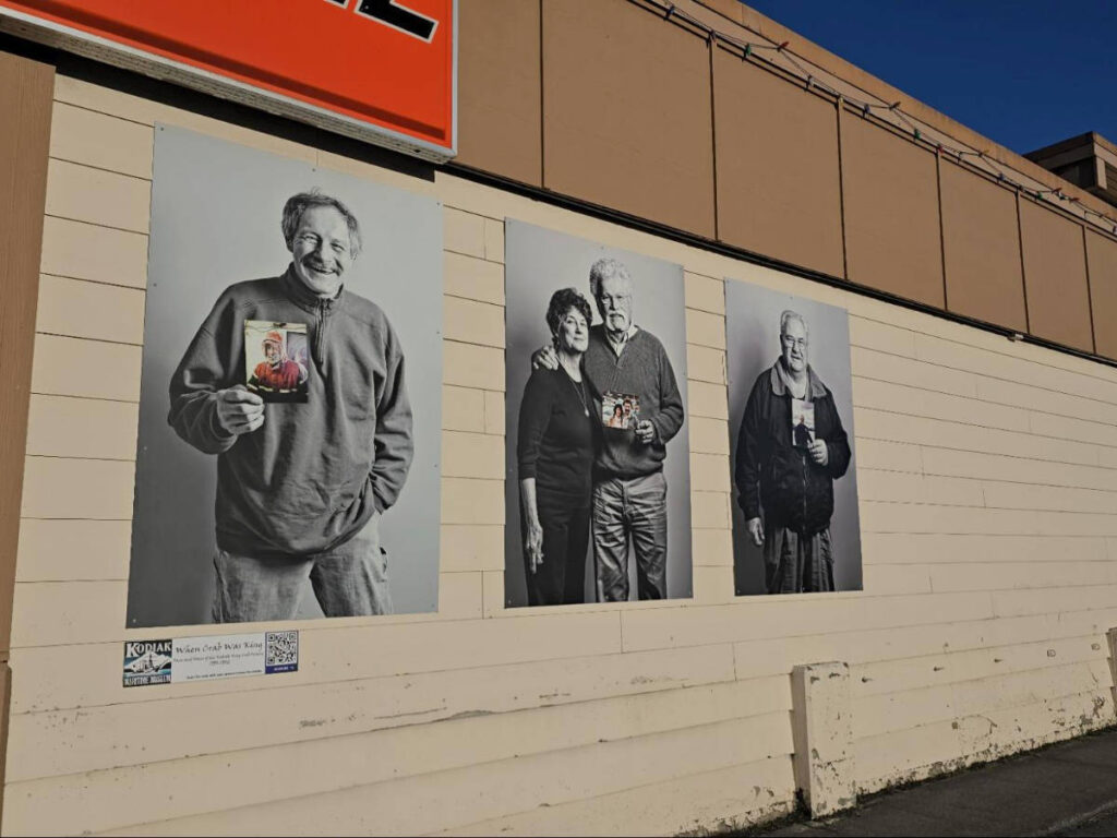 Portraits of locals displayed in downtown Kodiak