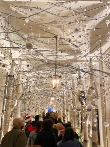 Christmas decoration inside the White House during a tour