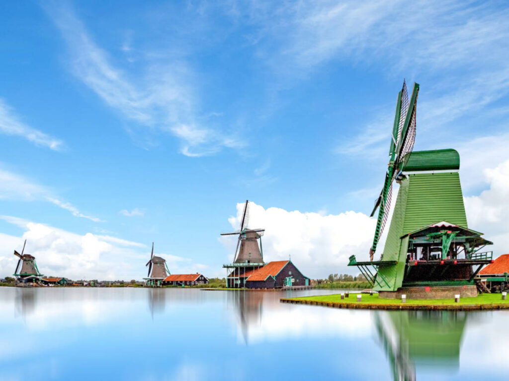 The colorful windmills of Zaanse Schans