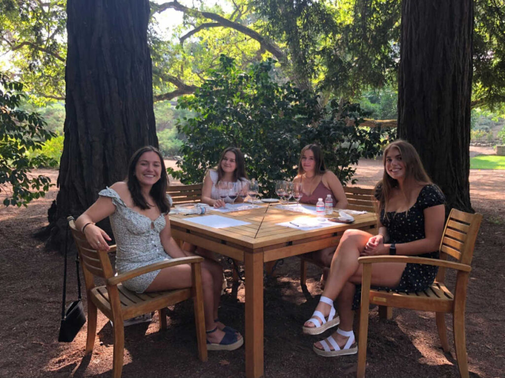 A group of friends wine tasting at Beringer