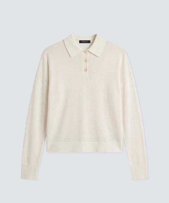 Women’s Long Sleeve Fine Knit Polo