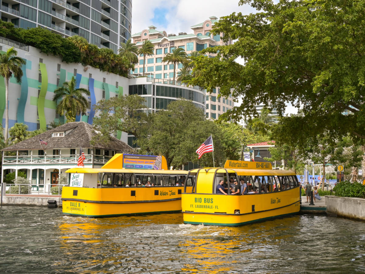 People riding on the Water taxis