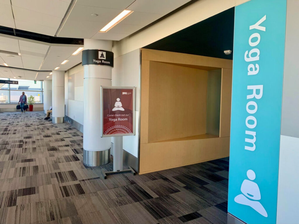 Yoga room signages at San Francisco International Airport