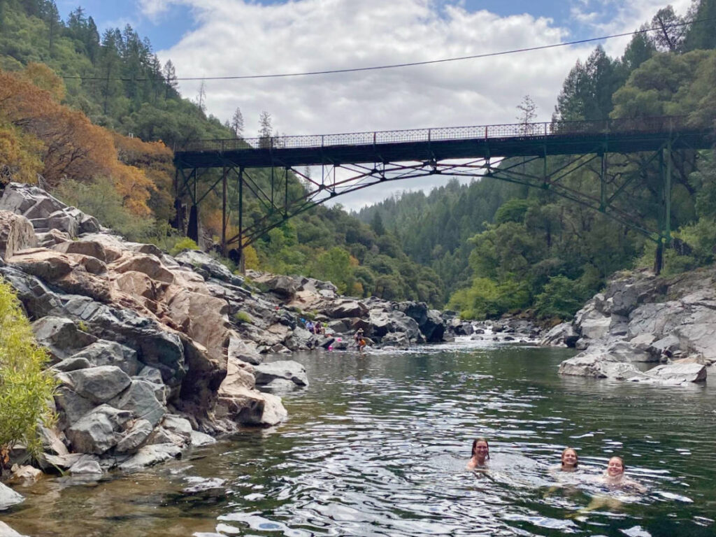 The author, Laura McFarland with her friends at the Yuba River