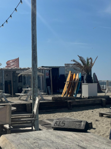 The surfboards near the ocean in Zandvoort