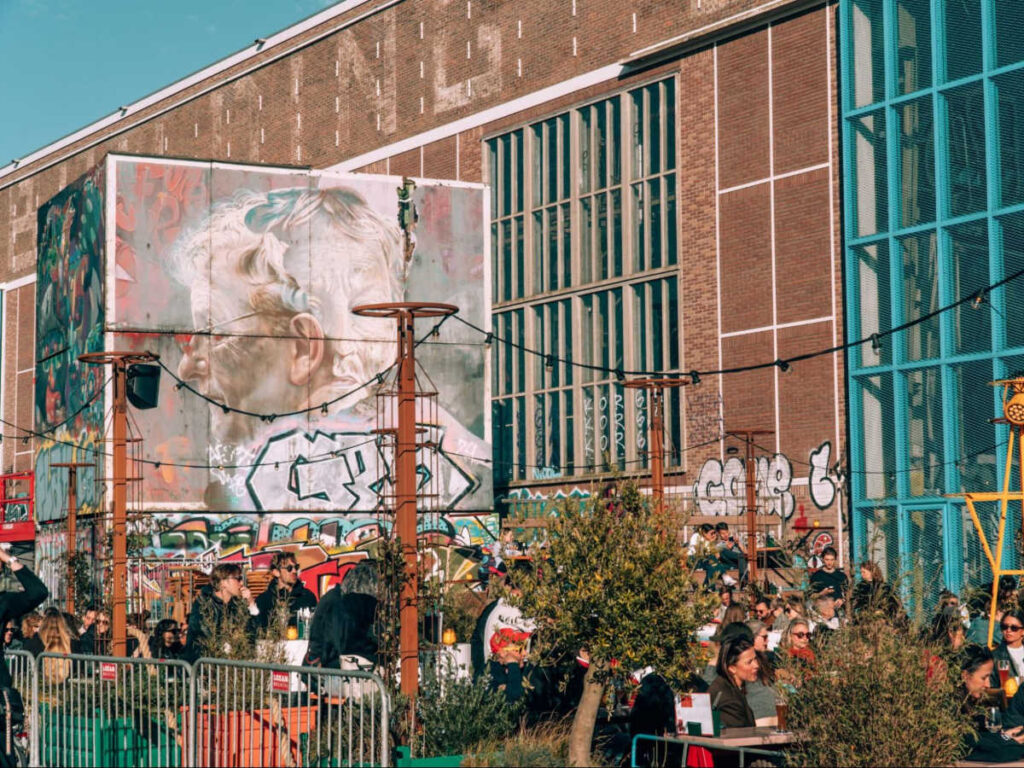View of the busy terrace of IJver